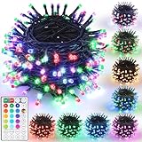 iBaycon Color Changing Christmas Lights, 33FT 100 LED RGB Christmas String Lights Outdoor, Fairy Twinkle Tree Lights with Remote Timer Plug in for Xmas Room Indoor Party Holiday Decorations