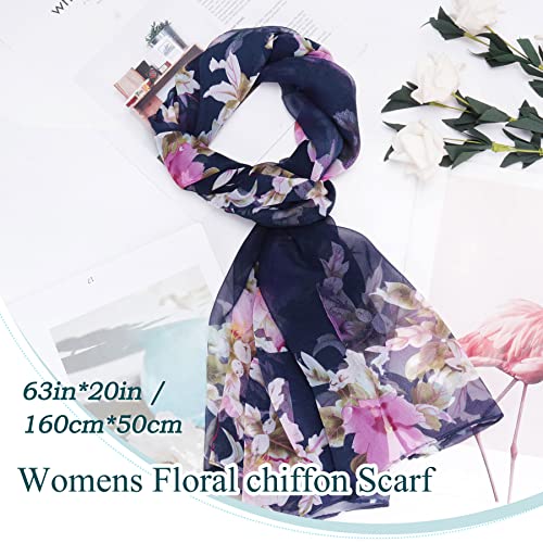 Chiffon Scarf Women - Ladies Scarves Lightweight Floral Print Scarfs Shawls and Wraps for Spring Autumn2