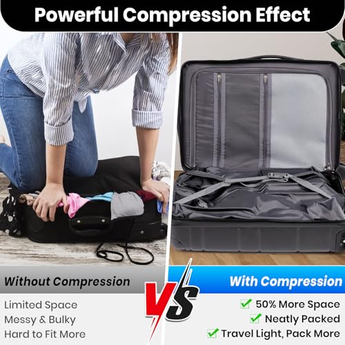 Carry on Luggage Suitcase with Vacuum Compression and Pump, 100% PC Hardshell Lightweight Travel Suitcase with TSA Lock & USB Charging Port 20inch image 8