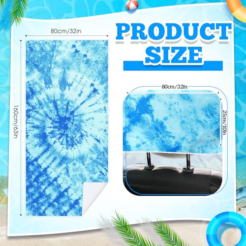 Image of Hahafelt 1 Pack Car Seat Towel Cover with Storage Bag, Blue Tie Dye Style