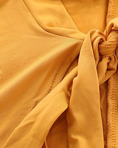 LALAGEN Women's Vintage Long Sleeve Plus Size Evening Party Maxi Dress Gown YellowXXL