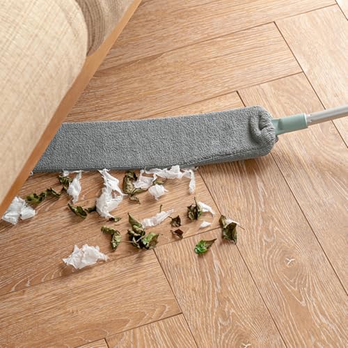 EXAOMBLE 伸縮可能なマイクロファイバー床下ダスター フレキシブルヘッド付き 掃除用具 家用ホコリ取り 車窓ブラ 天井ファン 家具用掃除ブラ