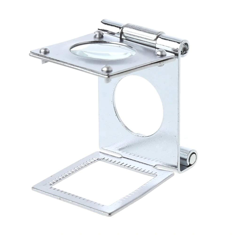 Folding Table Cloth Mirror 15X Miniature Metal Pigeon Eye Magnifying Glass Jianbao Textile Dot Printing with Scale Magnifying Glass