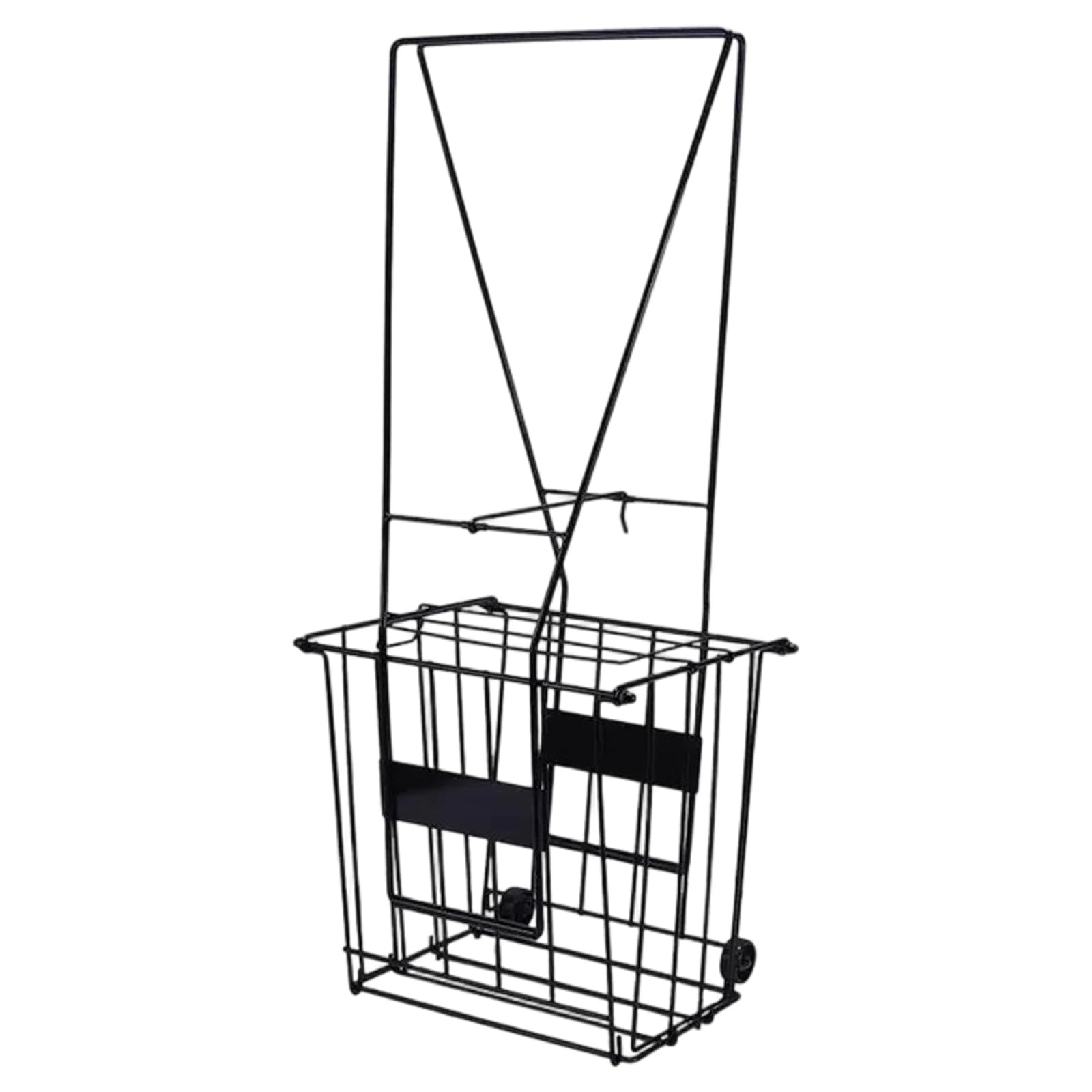 Whoasyst Coaches Practice Ball Basket for Tennis and Pickleballs Training Portable Wire Cart with Small and Raised Courts-Side Stand Setup Courts Rack