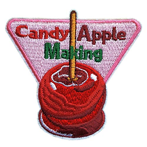 Candy Apple Patch, Embroidery, Apple, Iron, 2.7 inches (6.8 cm) x Width 2.8 inches (7.2 cm), Apple, Fruit, Candy, Food, Ironing Patch, Craft, Cute, Stylish, Wappen, Applique Patch, Patch Decoration,
