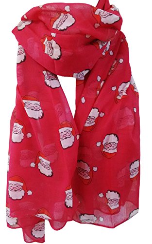 GlamLondon Foulard de Père Noël vintage imprimé pour femme - Rose - Large Cover