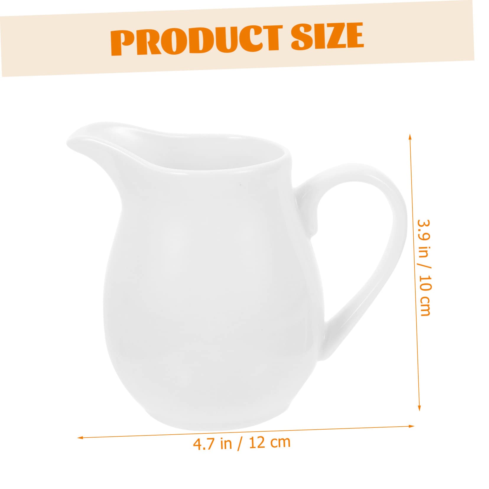 HOLIDYOYO Ceramic Milk Jug Sauce Cup Sauces Jug Porcelain Pouring Jug Gravy Dispenser Sauce Bowl with Handle Coffee Dispenser Coffee Syrups Gravy Boats Frothing Pitcher Ceramics White