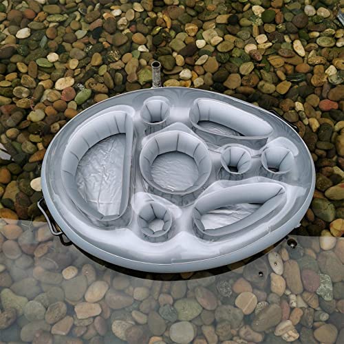 Firlar Suporte flutuante para bebidas para piscina, suporte inflável flutuante para bebidas com 8 fu