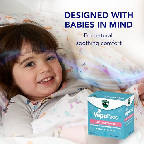 Image of Vicks VapoPads Sleepy Time Comfort - Vapor Pads Refill Humidifiers and Steam Inhalers - Rosemary, Lavender, and Eucalyptus, 40-Pack, Box Color May Vary