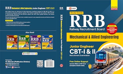 Image of GKP RRB JE 2025-26 : Junior Engineer CBT I & II - Mechanical & Allied Engineering | Complete Guide Book for Railway Recruitment Board Exam Preparation