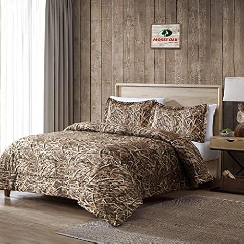 VISI-ONE Microfiber Shadow Grass Blades Twin Comforter Set Lightweight Camouflage Comforter with Pillow Sham - Soft and Cozy Forest Comforter 2 Piece Camo Bedding - (65 x 90 Inches) Cover