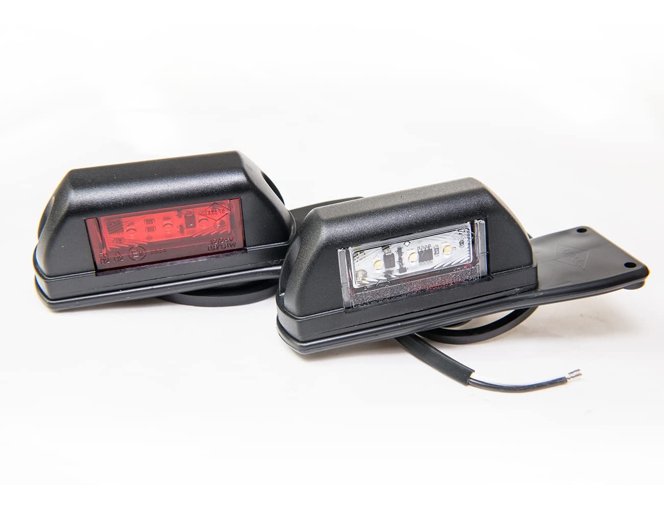 Lot de 2 feux de contournement LED 12-24 V, 2 couleurs : blanc, rouge, pour remorque de camion, remorque, caravane, etc.