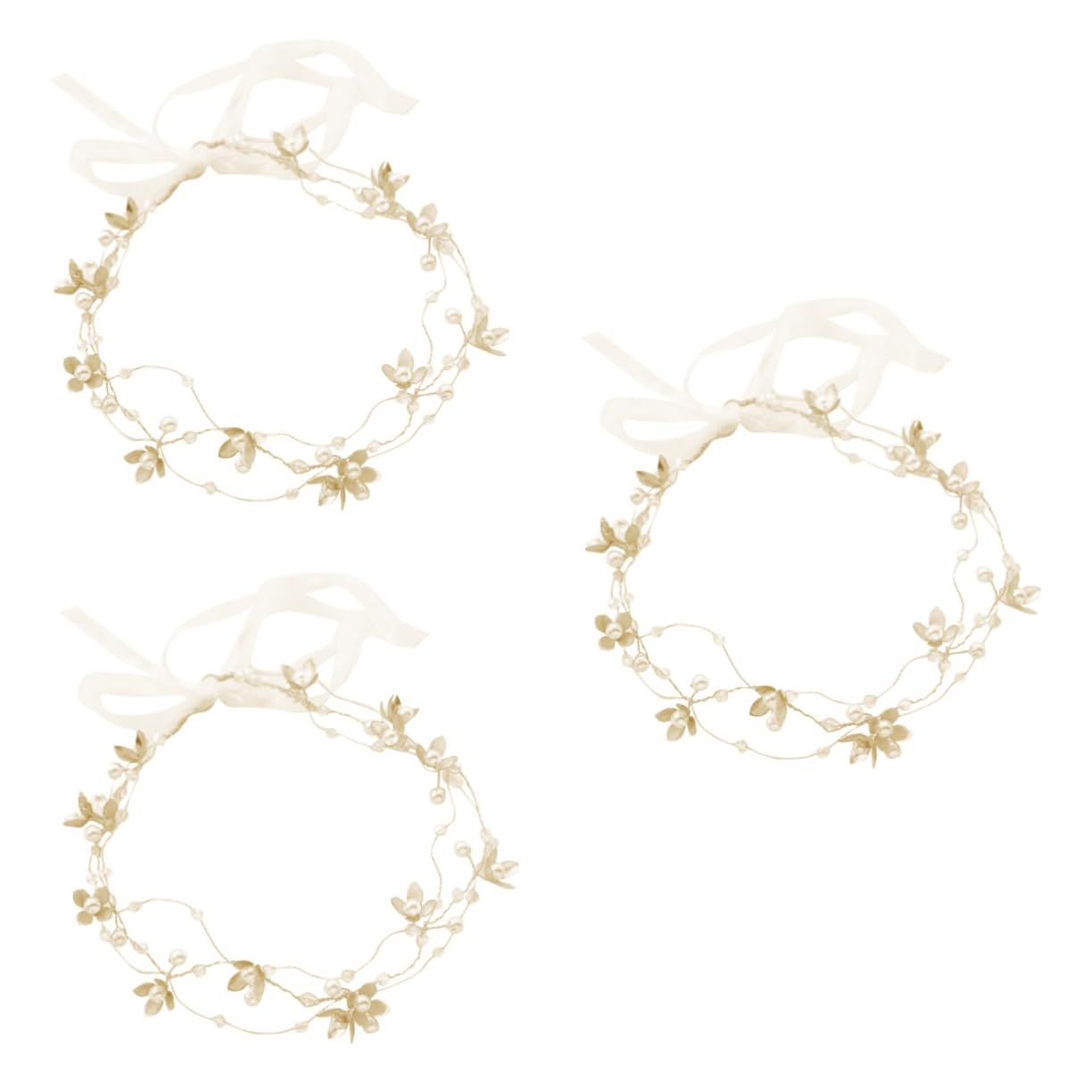 FRCOLOR 3 Stück Blumen-haarbänder Für Frauen Braut-kopfschmuck Brautschmuck Hochzeits-stirnbänder Braut-haarteile Haarband Mit Kristallperlen