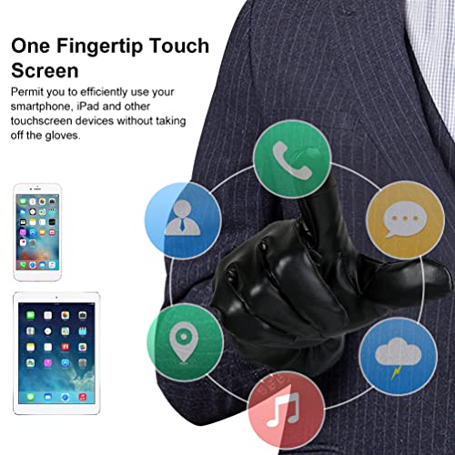 Guanti Pelle Uomo Invernali Termici - Touch Screen...
