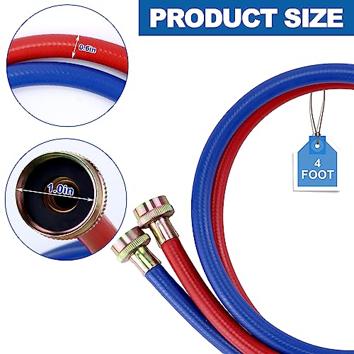 Miflus 4FT RUBBER WASHING MACHINE HOSES Washer Hoses 4Ft/4Ft Rubber Washer Hose,Universal Washing Machine Hoses/Washer And Dryer Hose 3/4 Washer Hose thumb #1
