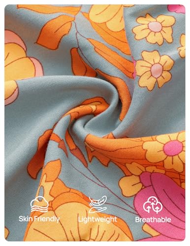 Image of ZESICA Women's 2026 Summer Spring Floral Boho Maxi Dresses Casual Short Sleeve V Neck A Line Flowy Beach Vacation Dress