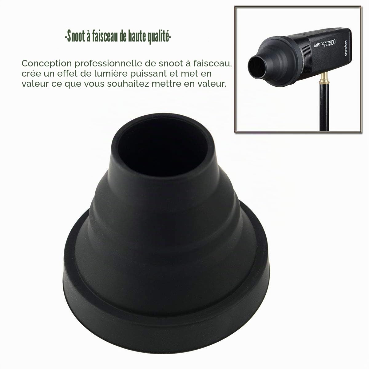 Godox AK-r1 AD200 Tête Ronde kit d'accessoires magnétique Port pour Godox H200r Séparation Extension Tête AD200 Pocket Flash