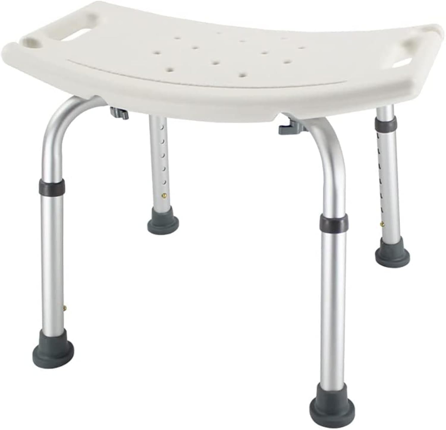 TOMVAES Shower Chair, Adjustable Bath Stool with Free Assist Grab Bar - Medical Tool Free Anti-Slip Bench Bathtub Stool Seat with Durable Aluminum Legs for Elderly, Senior, Handicap & Disabled