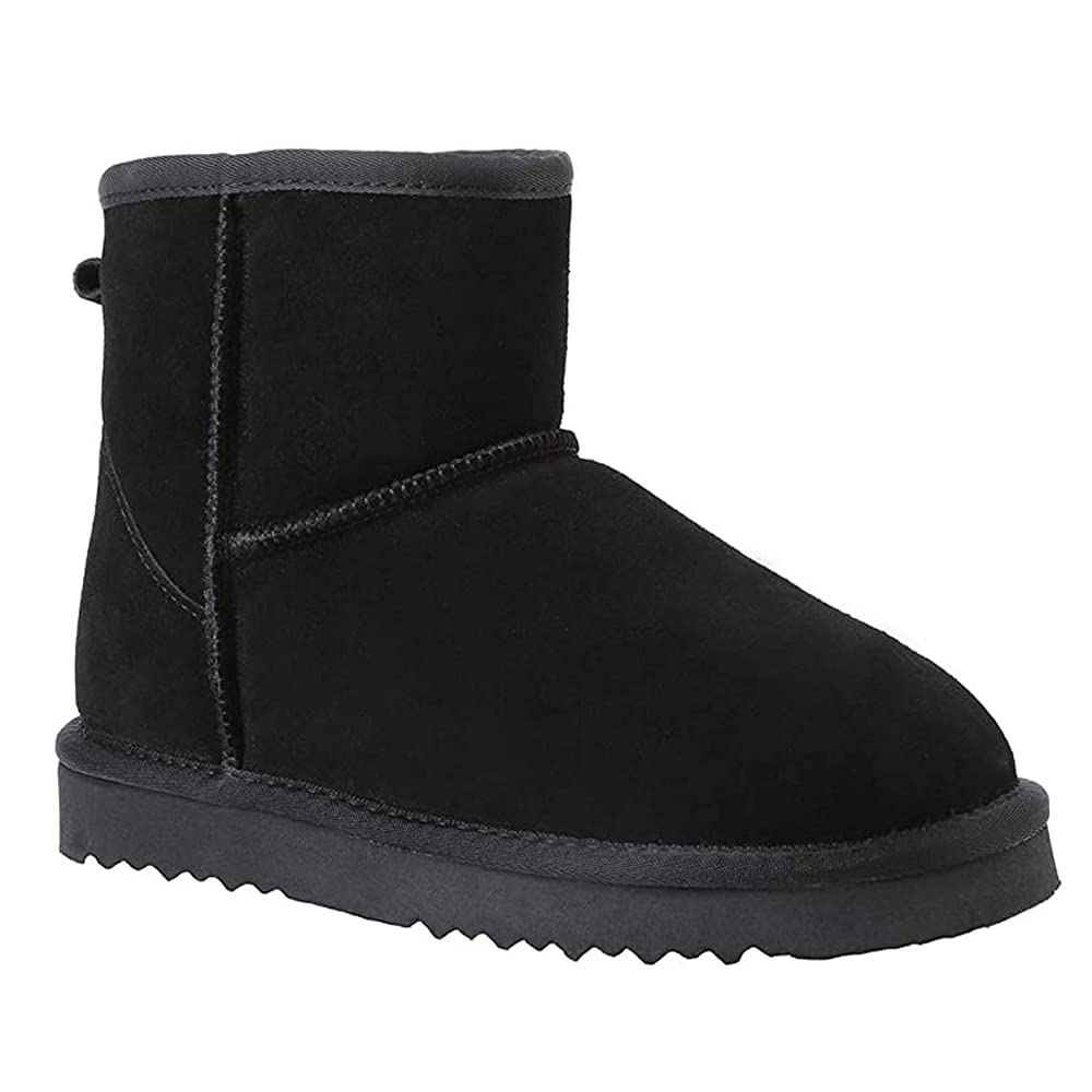 Veilante Damen Schneestiefel wasserdichte Leder Winterstiefel rutschfeste warme gefütterte Winterboots