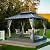 Zolyndo 10x12ft Outdoor Hardtop Gazebo with Netting and Curtains, Heavy-Duty Galvanized Aluminum Frame Gazebo with 2-Tier Waterproof Metal Roof for Patio, Backyard, Deck and Lawns, Black