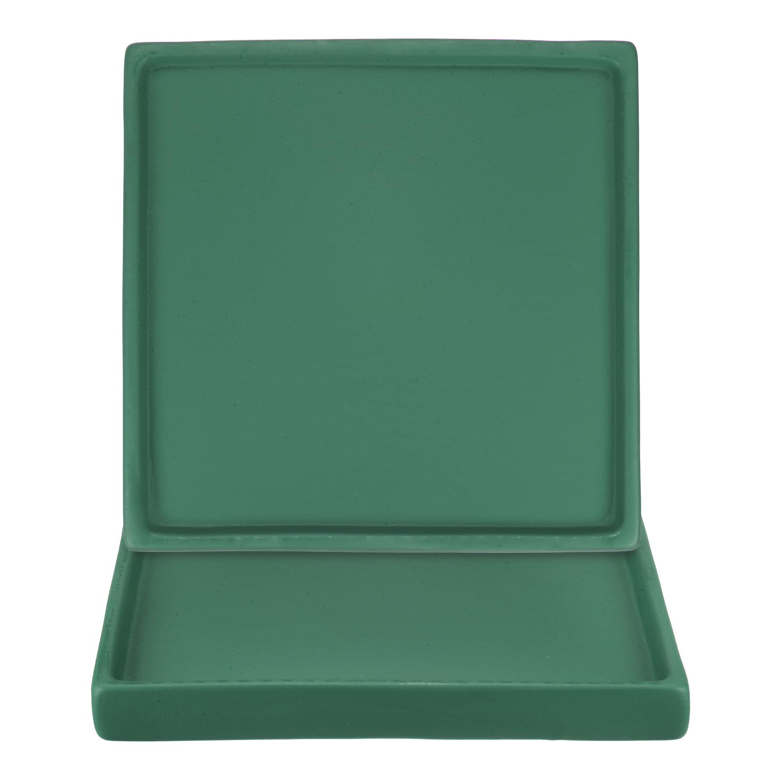 M METERXITY 2-Pack Ceramic Plant Saucer, 6.3 Inch Plant Water Catcher Tray