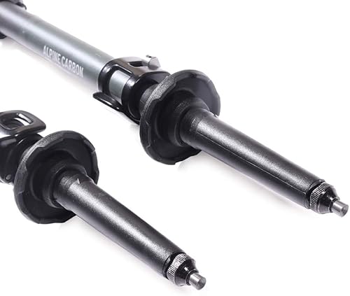 Miniatura 2 de Paquete de 2 bastones de senderismo de fibra de carbono, plegables, ligeros, absorbentes de golpes, para senderismo, caminar y correr, con agarres