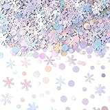 Schneeflocken Deko Konfetti Weihnachten, 800 Stück Tischdeko Weihnachten, Glitzer Silber Streudeko Schnee Konfetti für Winter Weihnacht Geburtstag Hochzeit Party Deko