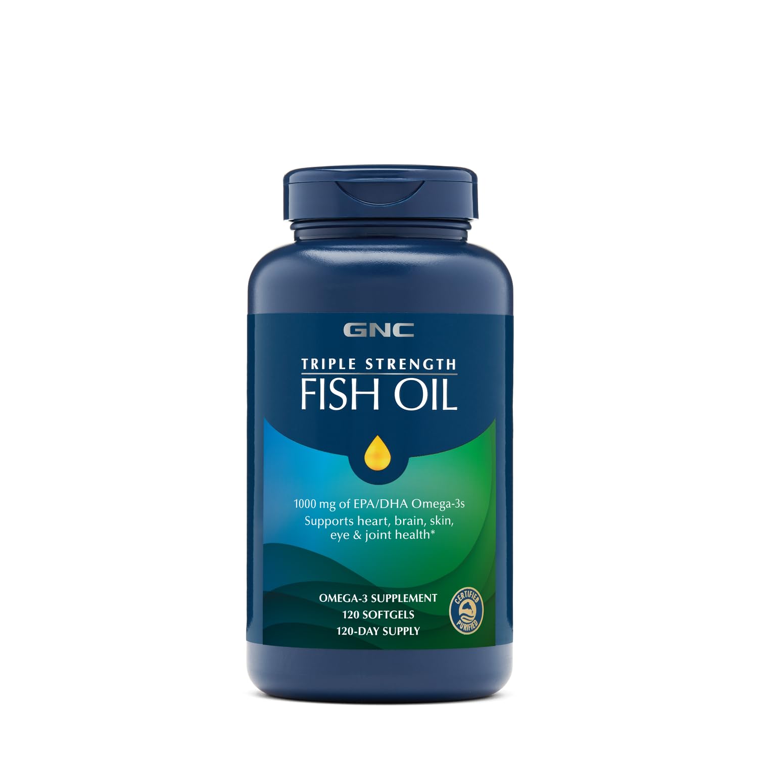 GNC Triple Strength Fish Oil Mini Omega 3 Capsules for Men & Women | 120 Mini Softgels | 900mg EPA & DHA | Improves Memory | Protects Vision | No Fishy Burps | Supports Family Health | USA Formulated (B01NCSCP1Y) Amazon Price History, Amazon Price Tracker