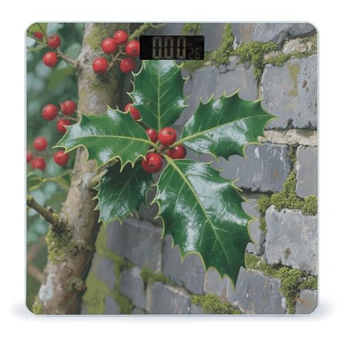 Báscula digital para baño con pantalla LED y vidrio templado