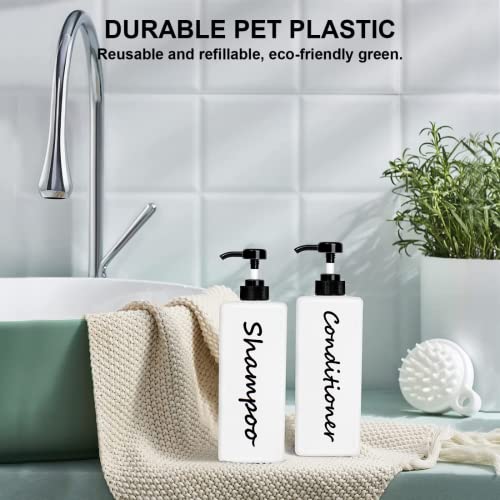 Didroom DROOM-WH03 Shampoo And Conditioner Dispenser (Set Of 3, 21Oz) Modern Refillable Shampoo Pump Bottles For Shower Soap thumb #6