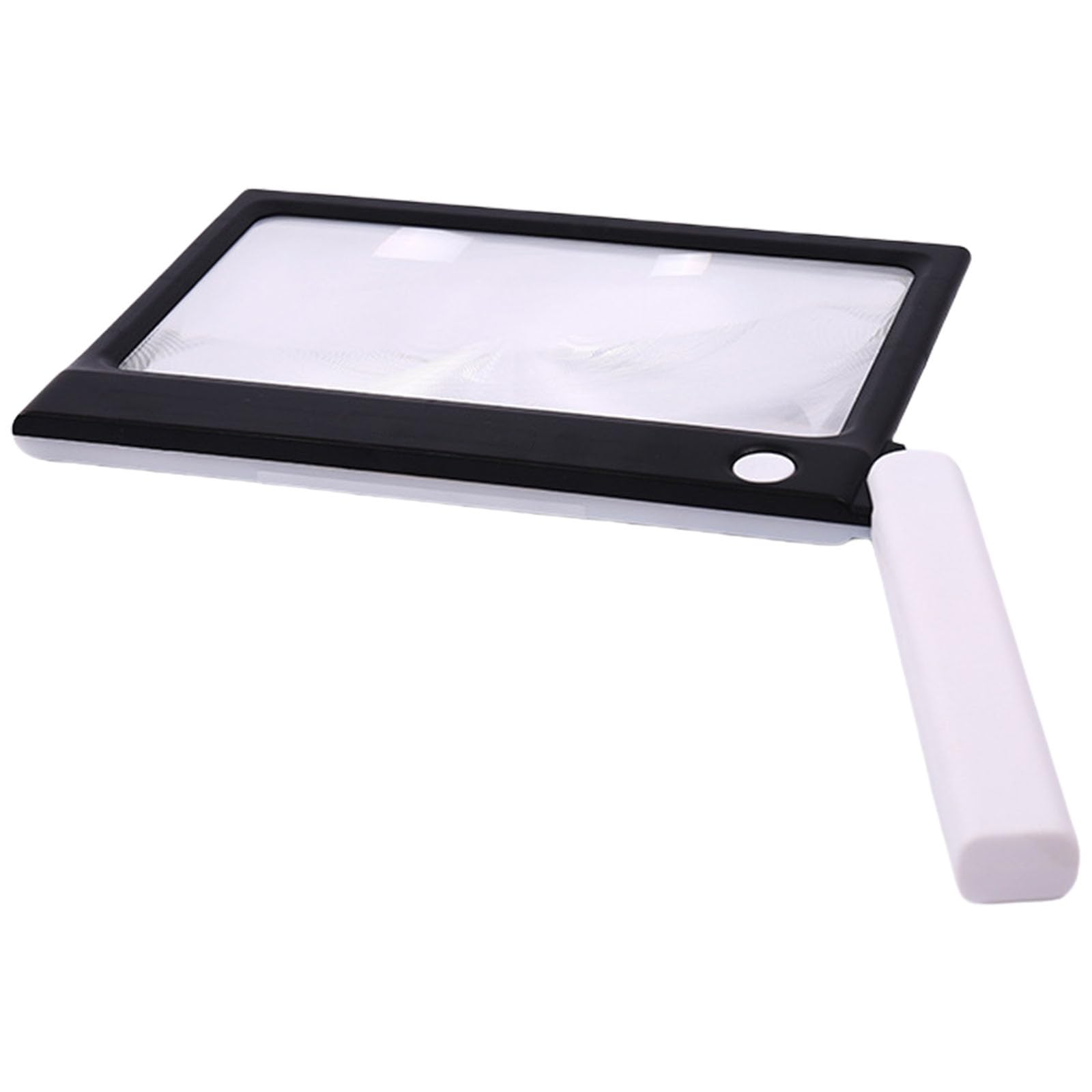 Handheld Magnifier with Bright LED Light Large Viewing Area Reading Aid with Light for Macular Degeneration Foldable Handle Magnifier