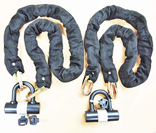 Eaglestar Lot of (2) H.D. Padlock Chain 48in Motorcycle Bike Anti-Theft Security Alloy Steel