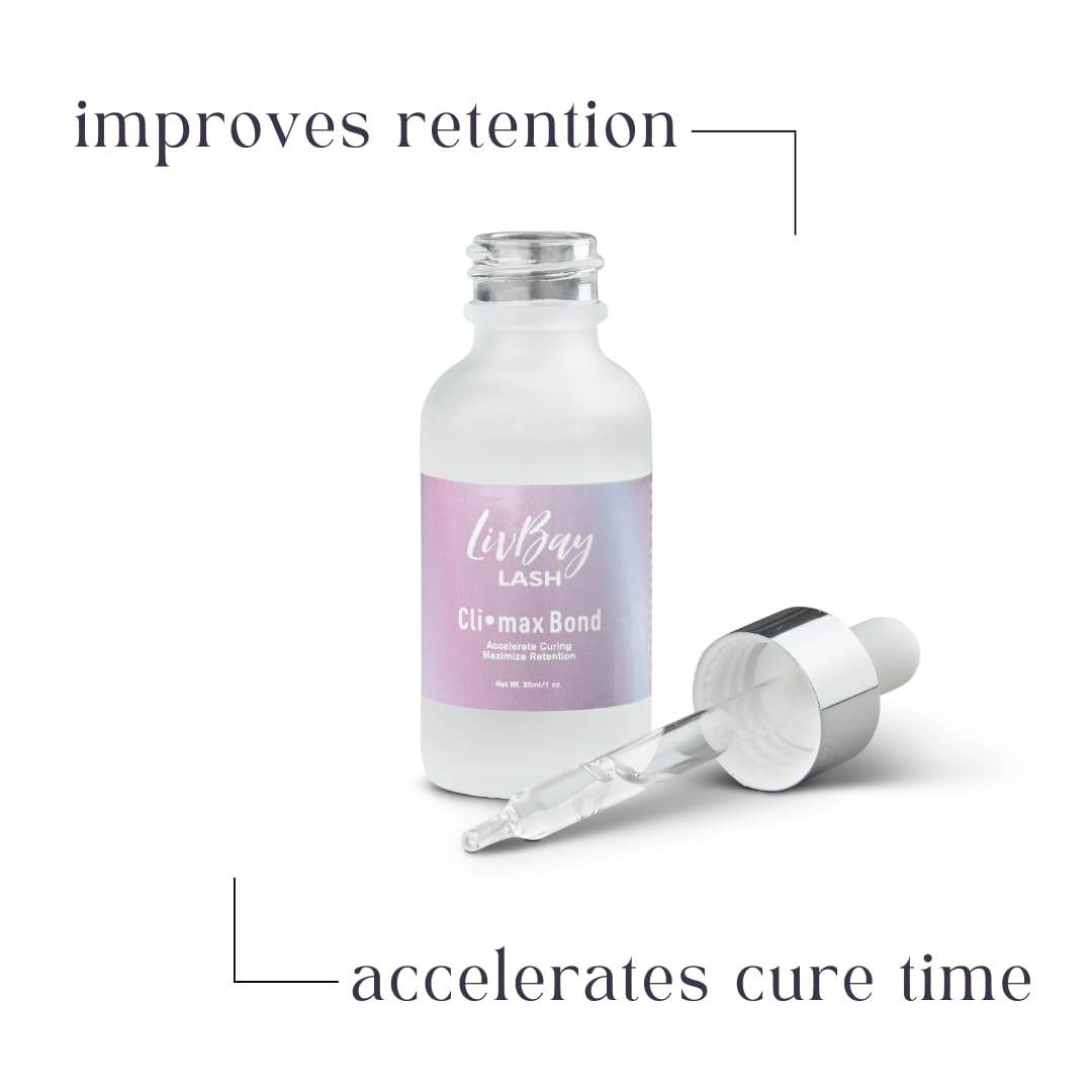 Livbay Lash Glue - Climax Bond XL Edition | Eyelash Adhesive | Long Lasting Eyelash Extensions | Accelerate Curing & Maximize Retention | Lash Adhesive Bonder Professional Use Only, 30ml