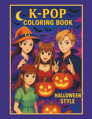 K-Pop Coloring Book Halloween Style: Perfect Gift for K-Pop Fans! Jumbo 50+ Pages of...