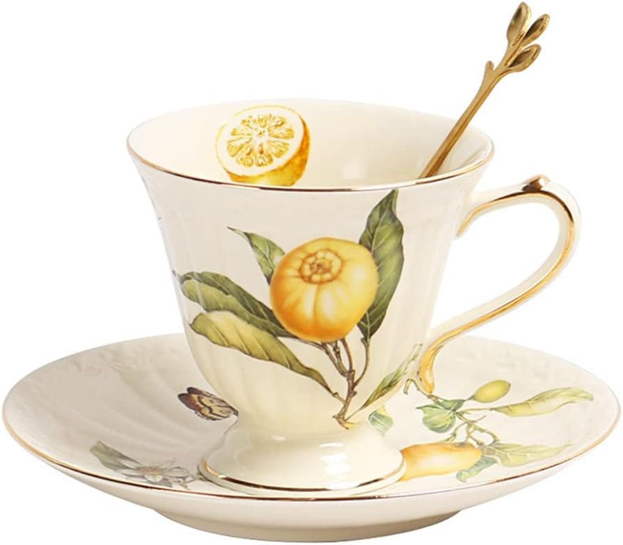 Tea Set European Vintage Coffee Cup And Plate Ceramic Large