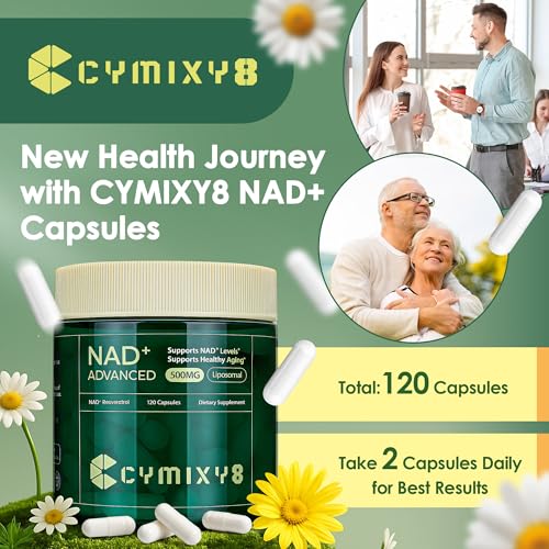 nad supplement liposomal nad supplement with resveratrol high absorption nad booster for men and women cellular energy and vitality 120 capsules anti-aging support