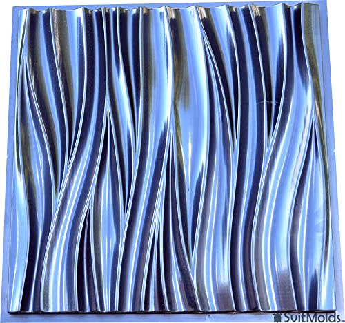 SvitMolds WAVE 3D WALL PANEL MOLD PLASTER Wall Art Decor Decorative Wall tile Panels #3D02