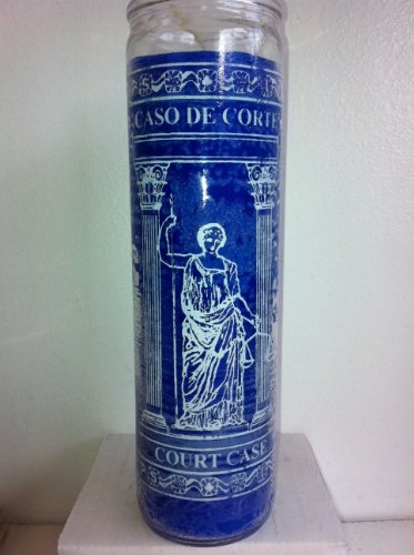 Court Case (Caso De Corte) 7 Day 1 Color Unscented Blue Candle in Glass
