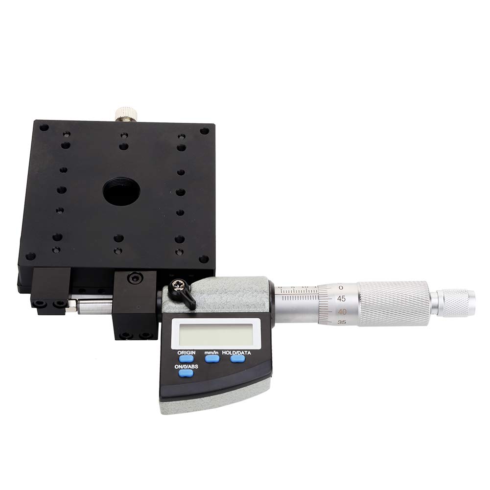 Piattaforma micrometrica con display digitale 80x80mm, SEMX80-AS Asse X Piattaforma di regolazione fine di precisione 0,001 mm, Tavolino di traslazione lineare a rulli incrociati a scorrimento incroci