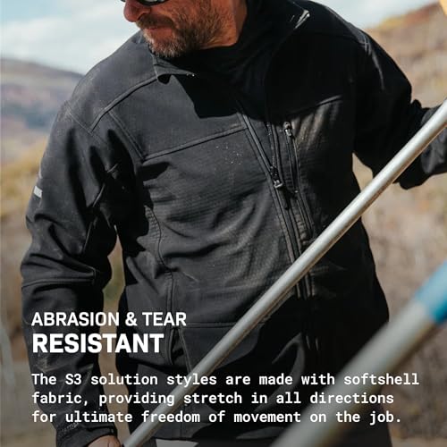 TRUEWERK Men's Softshell Work Jacket - S3 Solution Coat Technical Workwear, Lightweight, Waterproof with 4-Way Stretch4