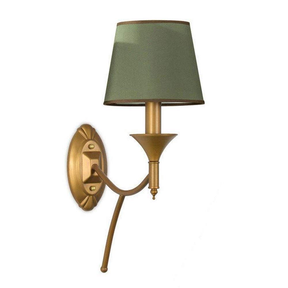HPTHLY Wall Mounted Light Creative Bedside Wall Lamp Wall Sconce Wall Mounted Brass Cloth Shade Room Art Decor Fixtures Lighting For Living Room Reading Corr
