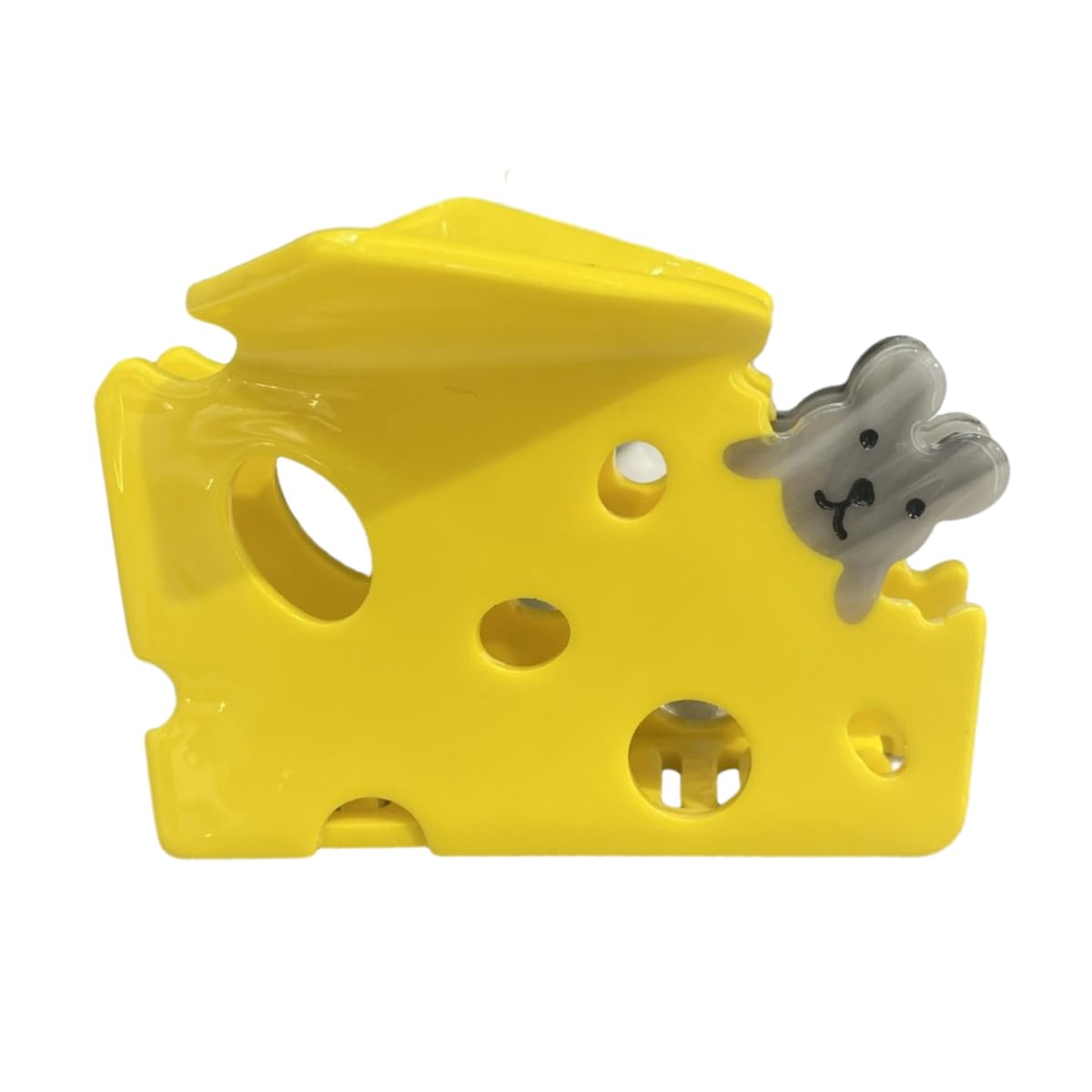 Mice Eat Cheese Claw Clip,Acetate Hair Clip,Small Hair Clip for Women,Yellow