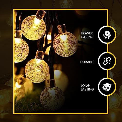 Image of Lexton Ball Shaped 20 Led Crystal String Light |Plug Sourced| Yellow|for Indoor & Outdoor Decorations
