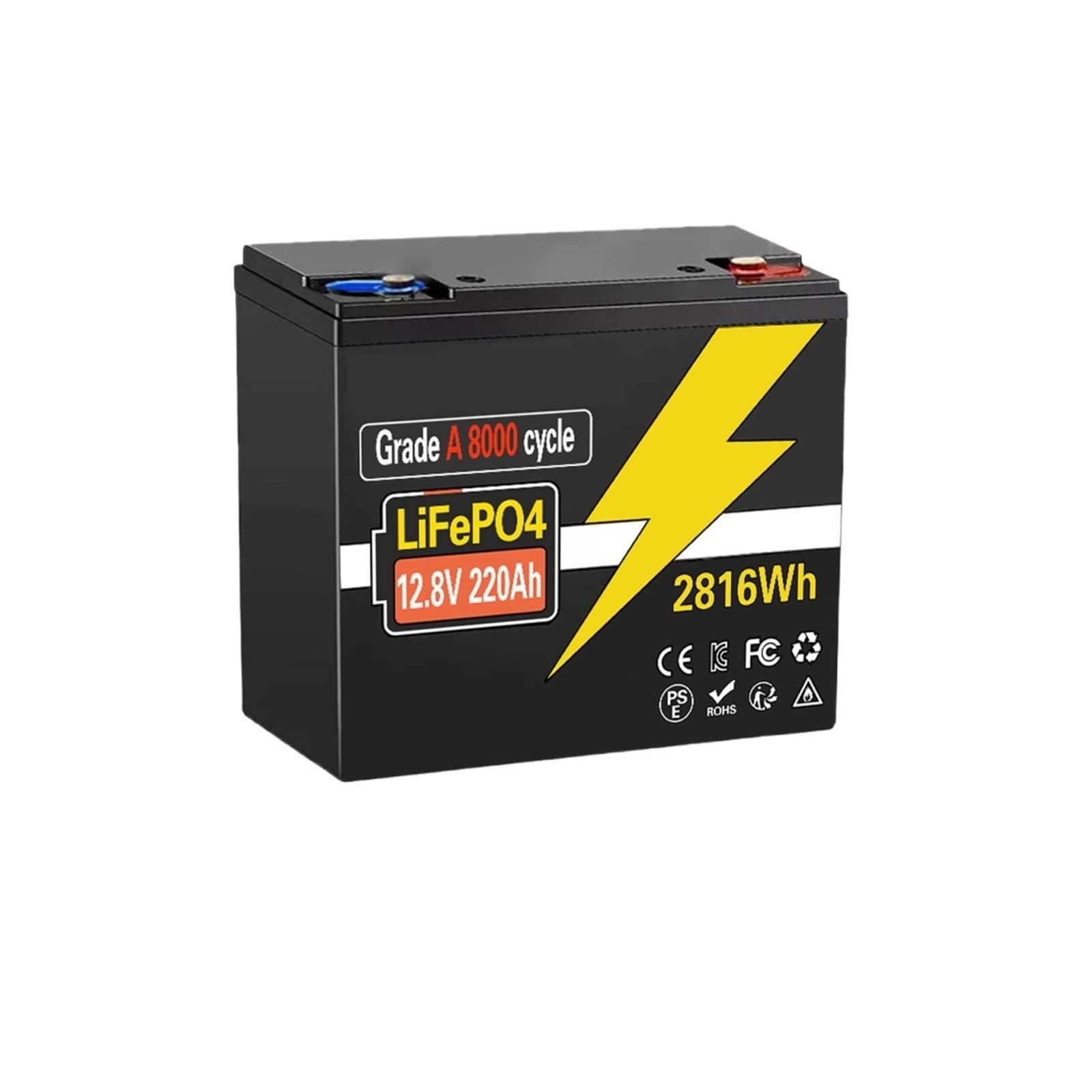 Deep cycle battery 12.8v 150Ah Lifepo4 Battery Pack Built-in 150A BMS 12v 100Ah 220Ah Lithium Ion Battery For Boat Solar System(12.8V 200Ah)