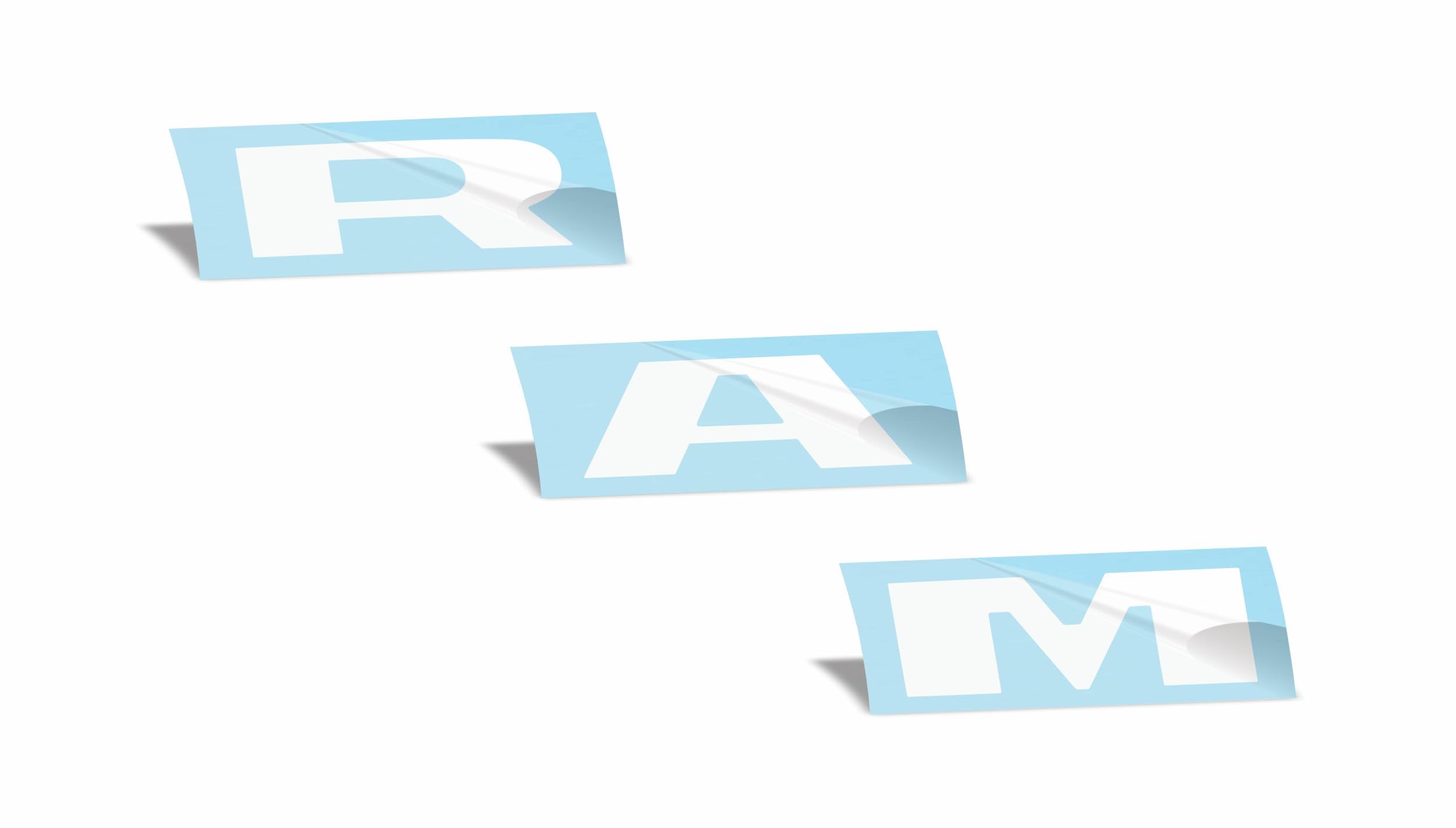RAM Tailgate Emblem Overlay Decal Stickers 2025 Ram 1500 (Color: Gloss White)