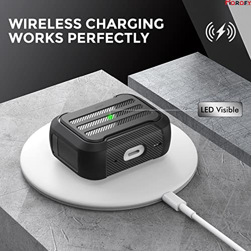 Image of Rugged Hard Shell Case Compatible with Airpods Pro 2 Case Cover, TPU+Aluminum Protective Cover Shockproof for Pro 2nd Gen Case (2022) (Black)