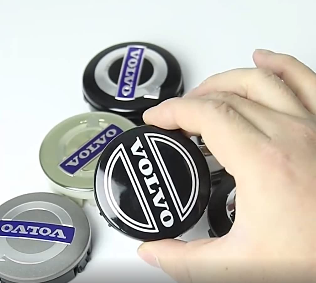 4 Stuks 60mm Auto Naafdoppen voor Volvo S40 S60L S80L XC60 XC90, Car Center Hub Caps Wielnaafafdekkingen Cover Stickers, Decoratieve Wielbekleding met Auto Logo