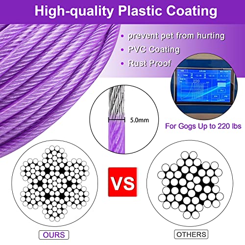 Tie Out Leinen für Hunde mit Stoßdämpfender Feder,lHofleine Leinen für Hunde(02-Lila,3M