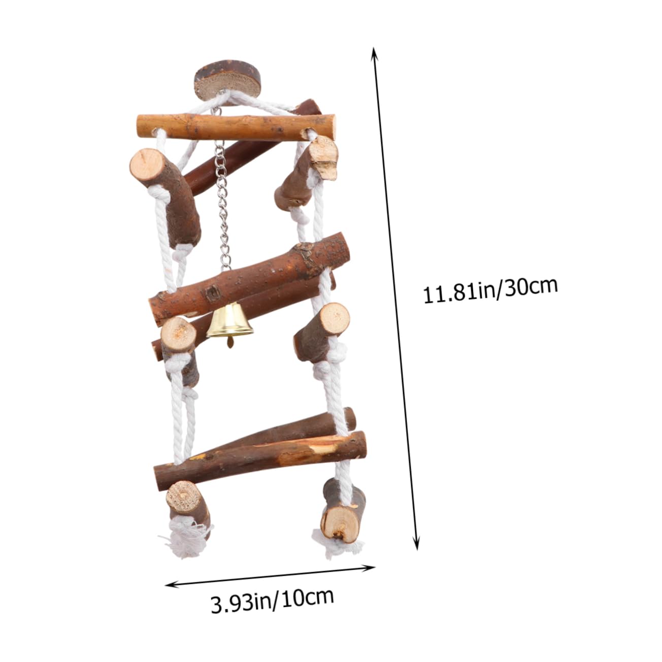 HEMOTON Wooden Parrot Swing Three Hanging Pendant for Cage Fashionable Cotton Rope with Buckle Playground for Parakeets Conures and Lovebirds Engaging Bird