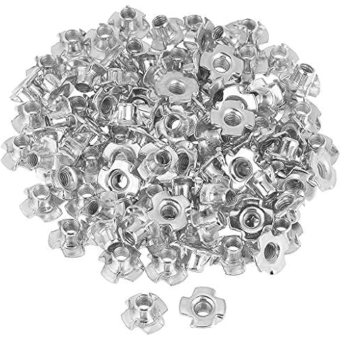 Gasea - Lote de 100 tuercas de 4 garras galvanizadas Cover
